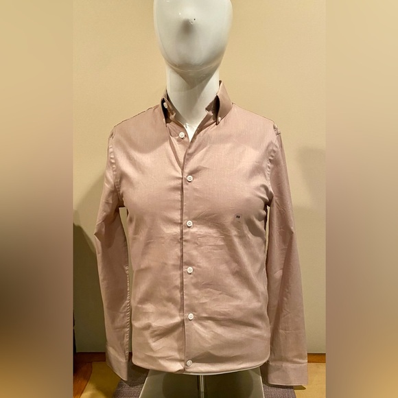 Express Men’s Tan Slim 1MX Button Down Dress Shirt NWT Size XS - Picture 1 of 5